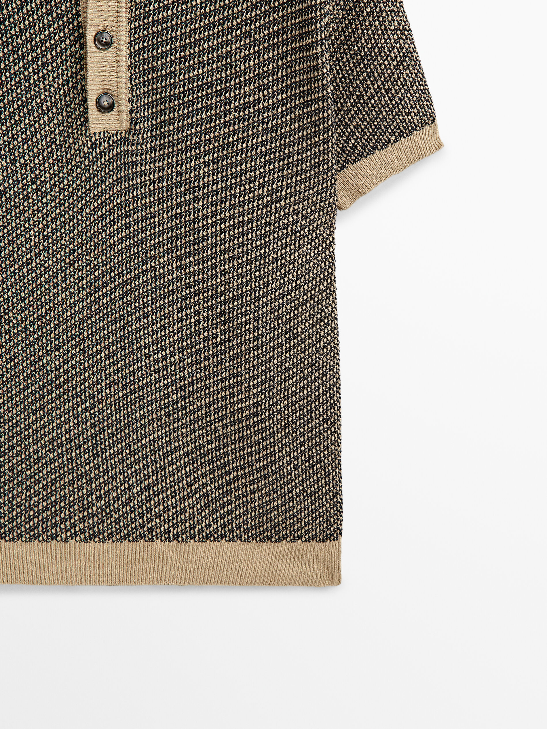 Polo de linho jacquard de edição limitada - BEGE