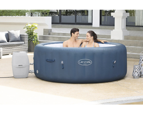 Bestway® LAY-Z-SPA® WiFi Milan AirJet Plus™ opblaasbare hottub met 140 luchtjets, geïntegreerd verwarmingssysteem, multifunctionele pomp en app-bediening, blauw