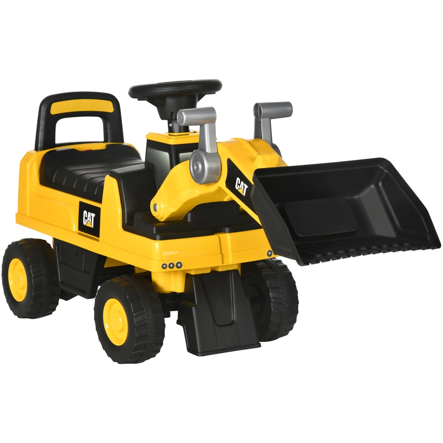 HOMCOM Sitzbagger mit Schaufel gelb
