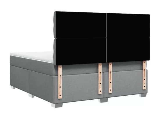 Sommier à lattes de lit avec matelas Gris clair 180x200cm Tissu
