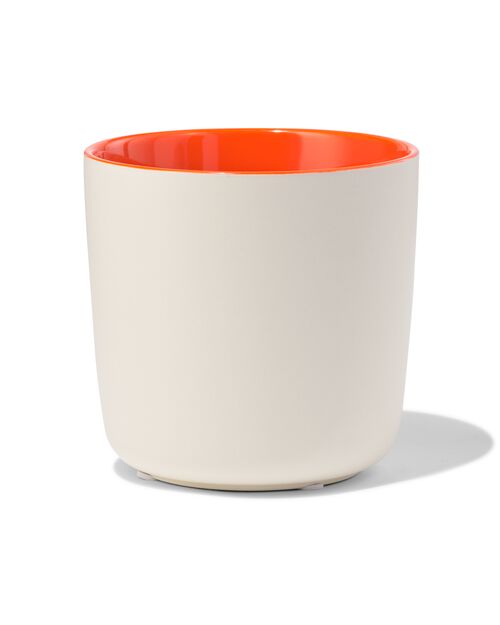 cache-pot faïence Ø12x13 blanc-corail