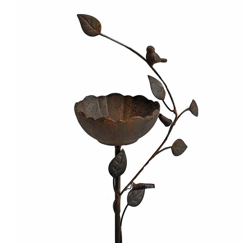 Mangeoire fonte oiseaux à planter 12x19x102cm