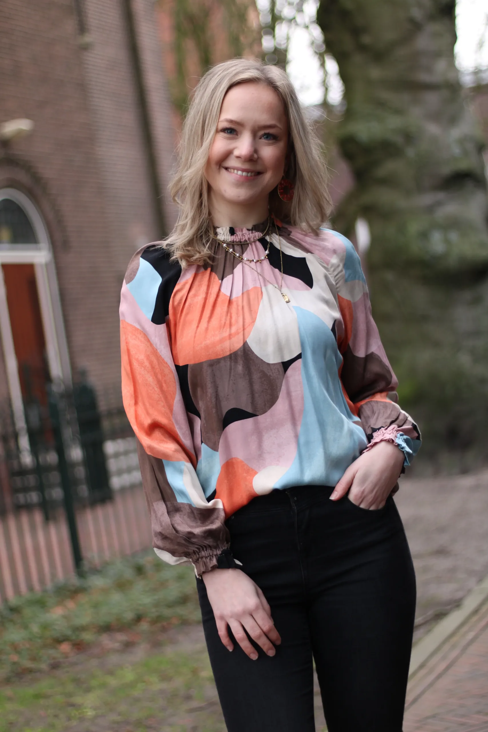 Culture - Dana Longsleeve Blouse - Dusted Clay Art