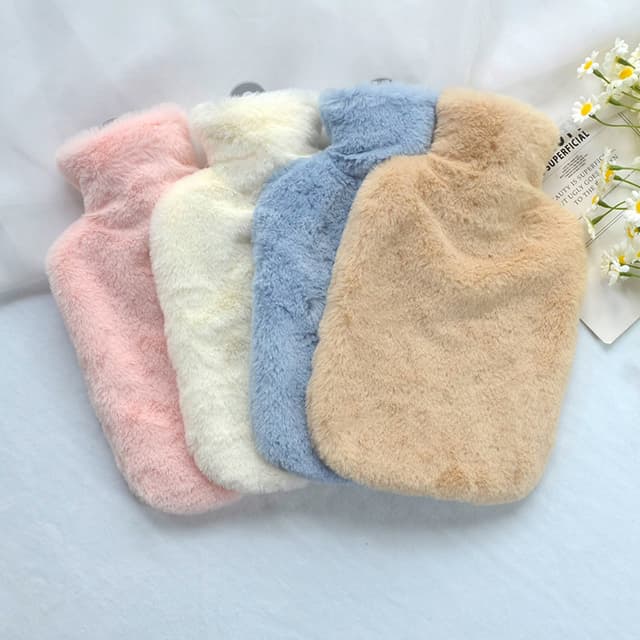 Varmeflaske med blødt og luftigt låg Beige