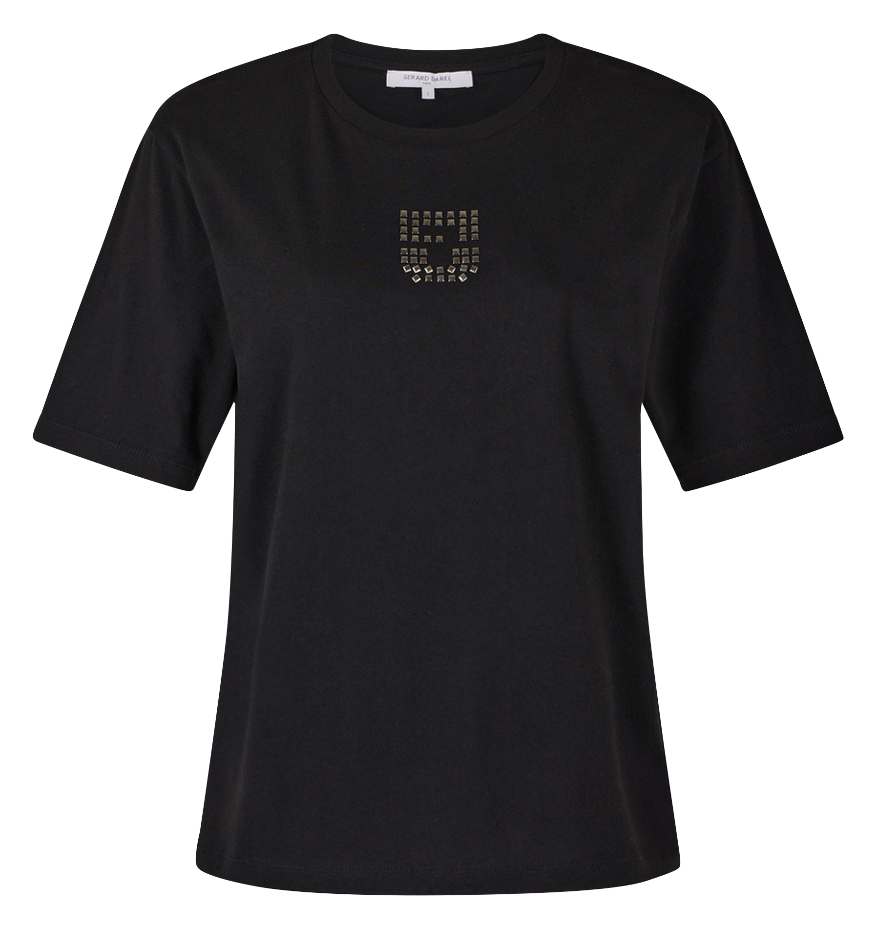 ANOUCHE - Tee-shirt col rond en coton | Noir