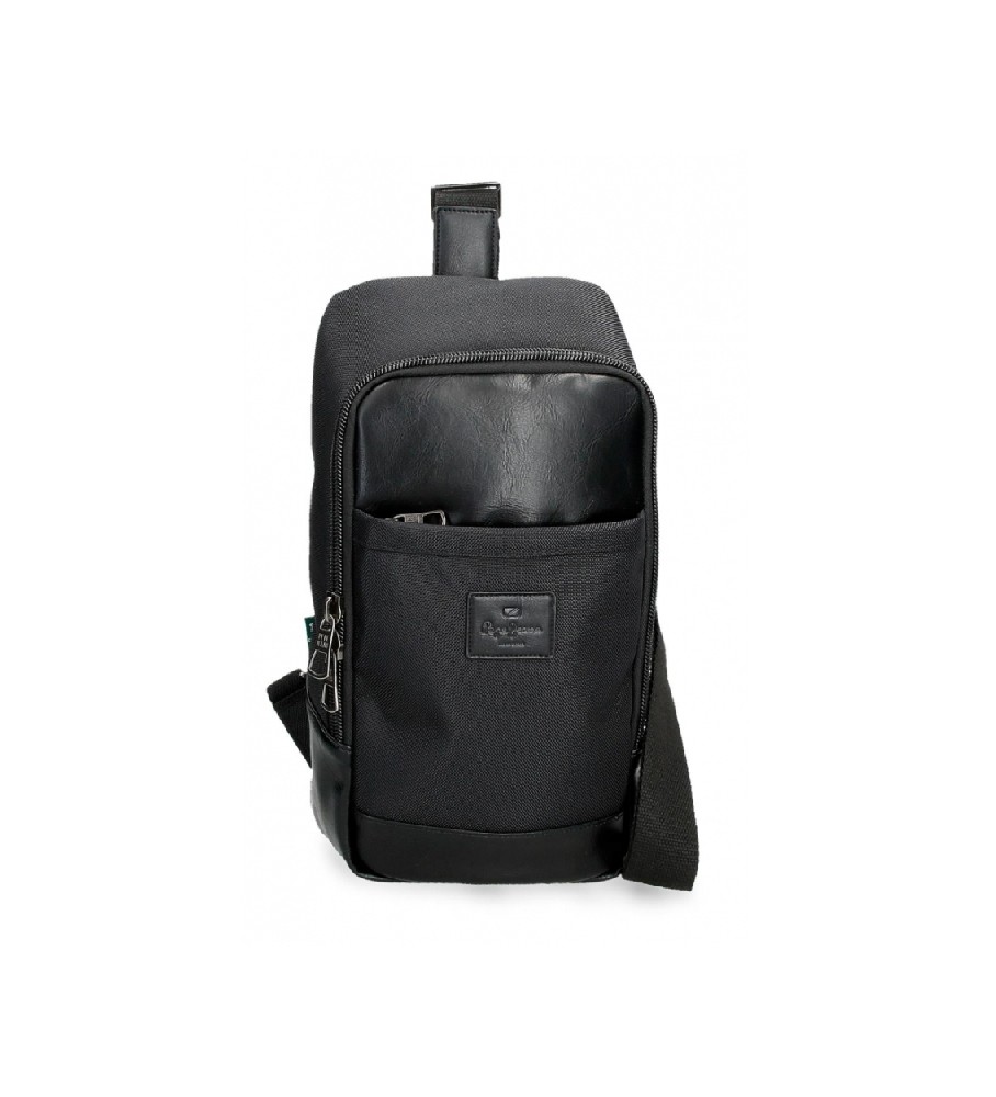 Bolsa transversal preta Pepe Jeans Sander