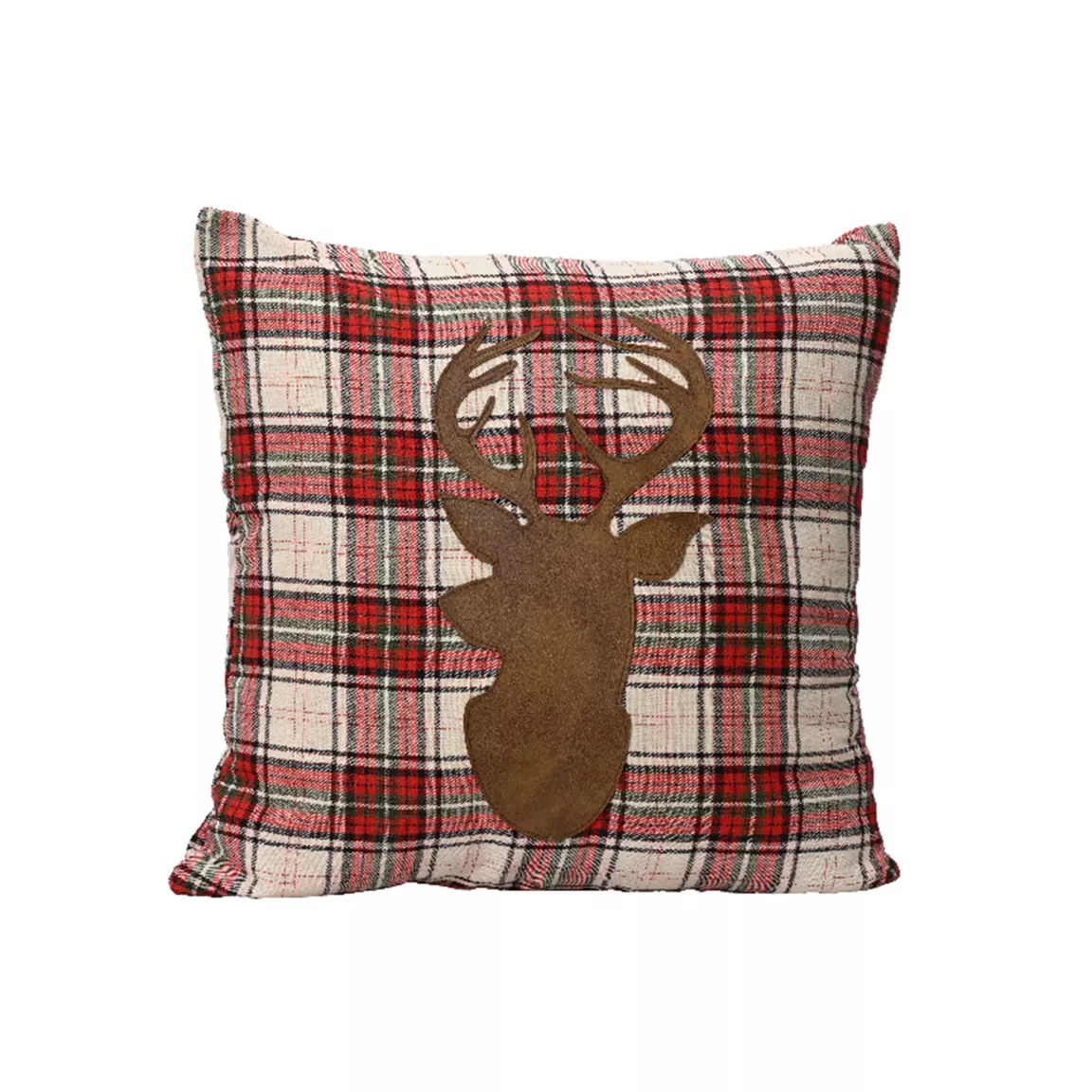 Coussin de Noël carré (45 x 45 cm) Tête de renne Rouge