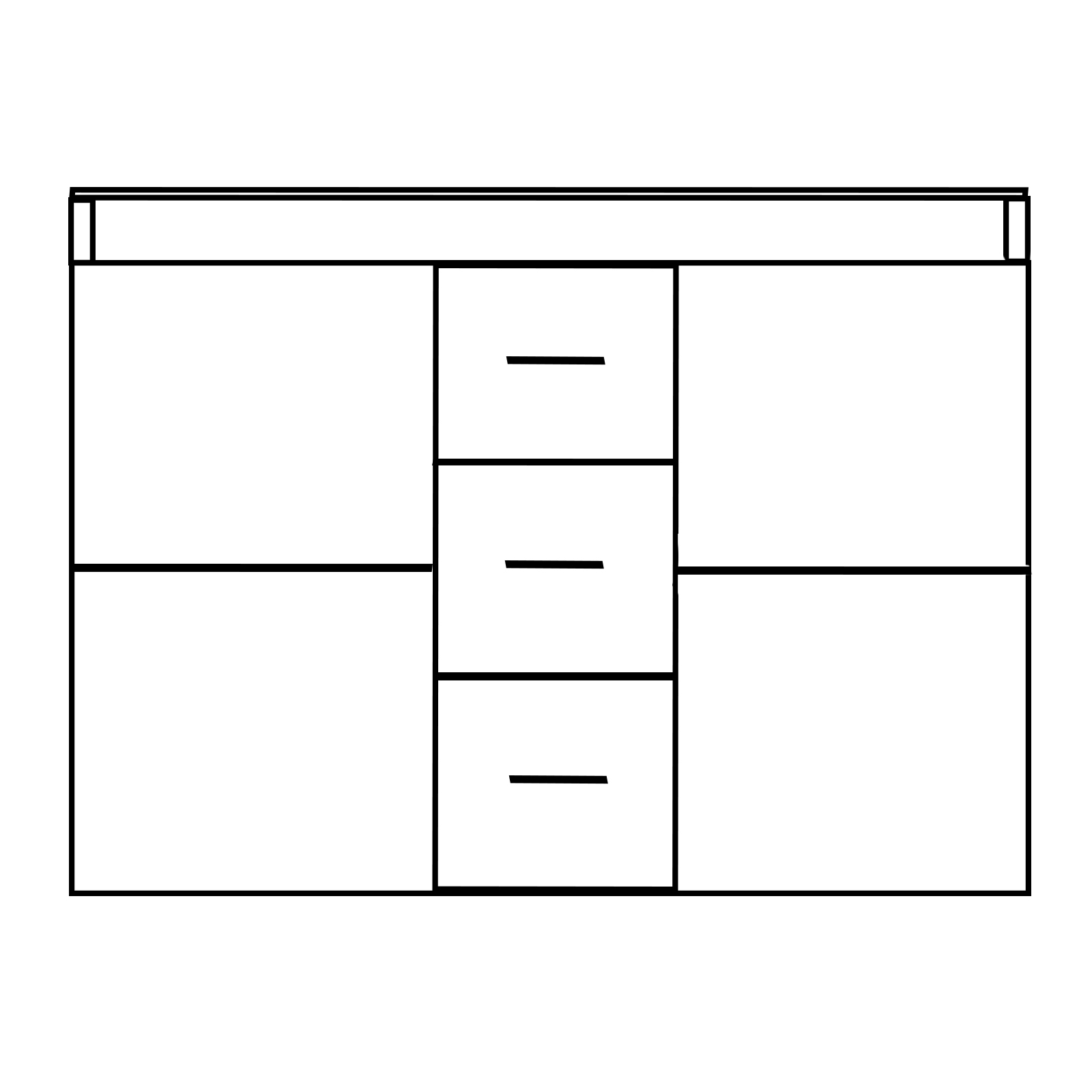 Sideboard - Beton-weiß - 139 cm