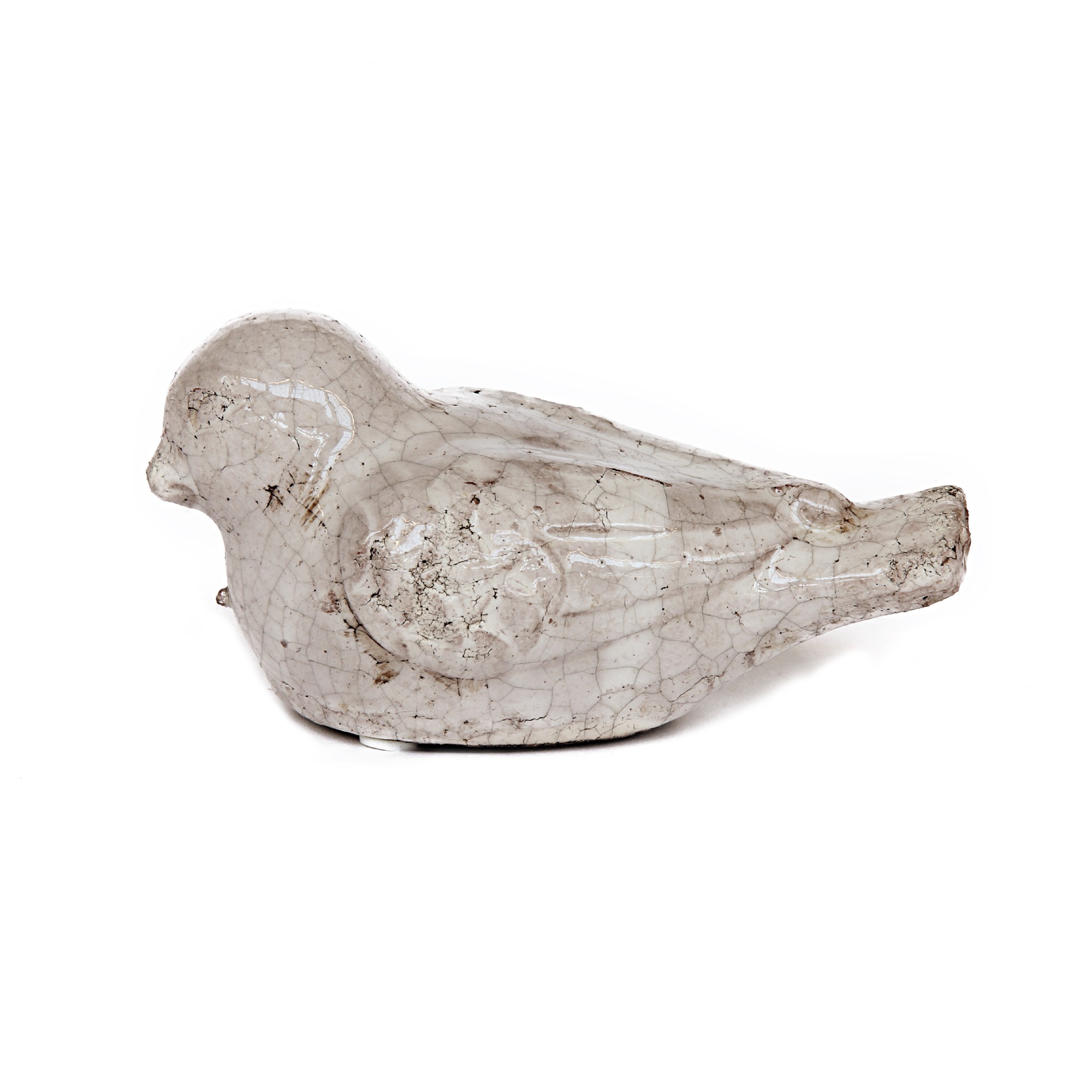 Keramik Vogel weiß, B 14,5 cm, L 8 cm, H 7 cm von fischer's lagerhaus