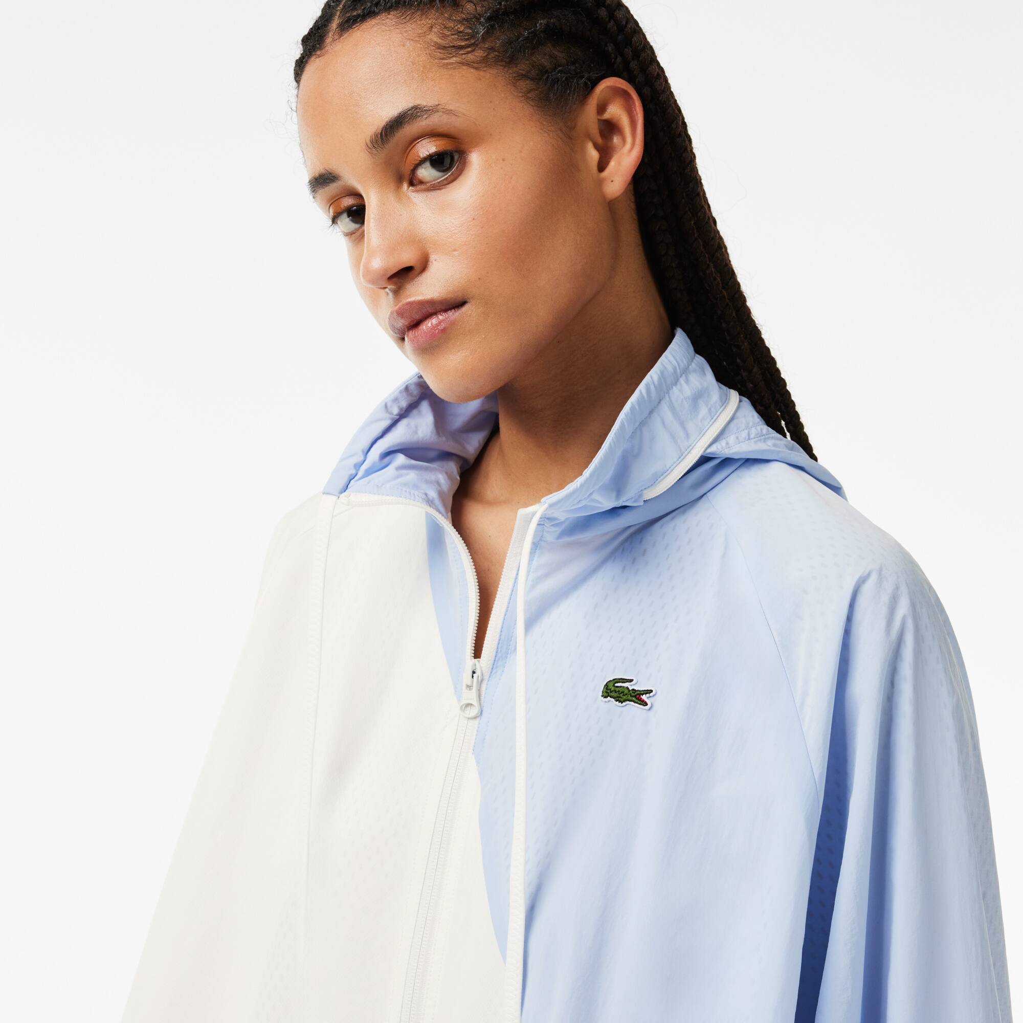 Extragroße Colourblock Trainingsweste aus Nylon Jacken & Mäntel - Weiss - Lacoste - Damen