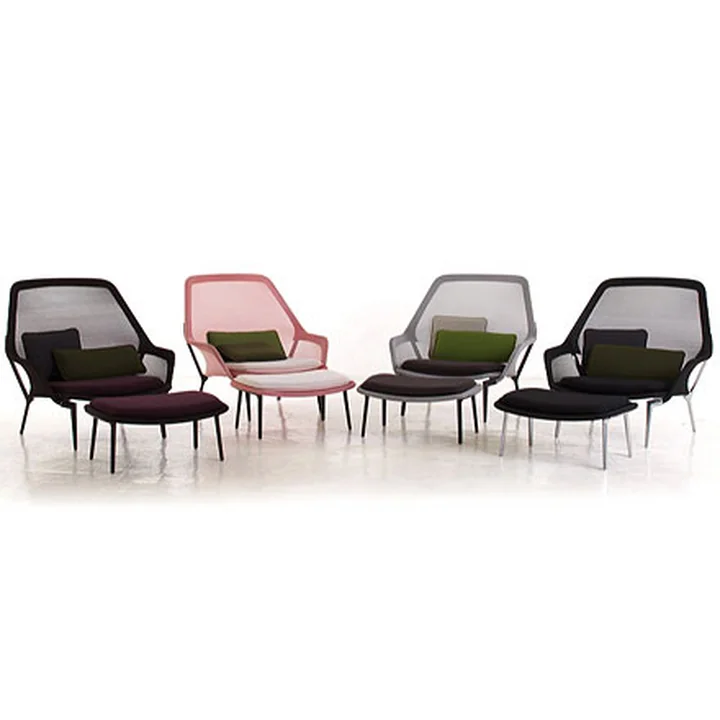 Vitra - Slow Chair, Beschichtet chocolate / Tricot braun / Kunststoffgleiter