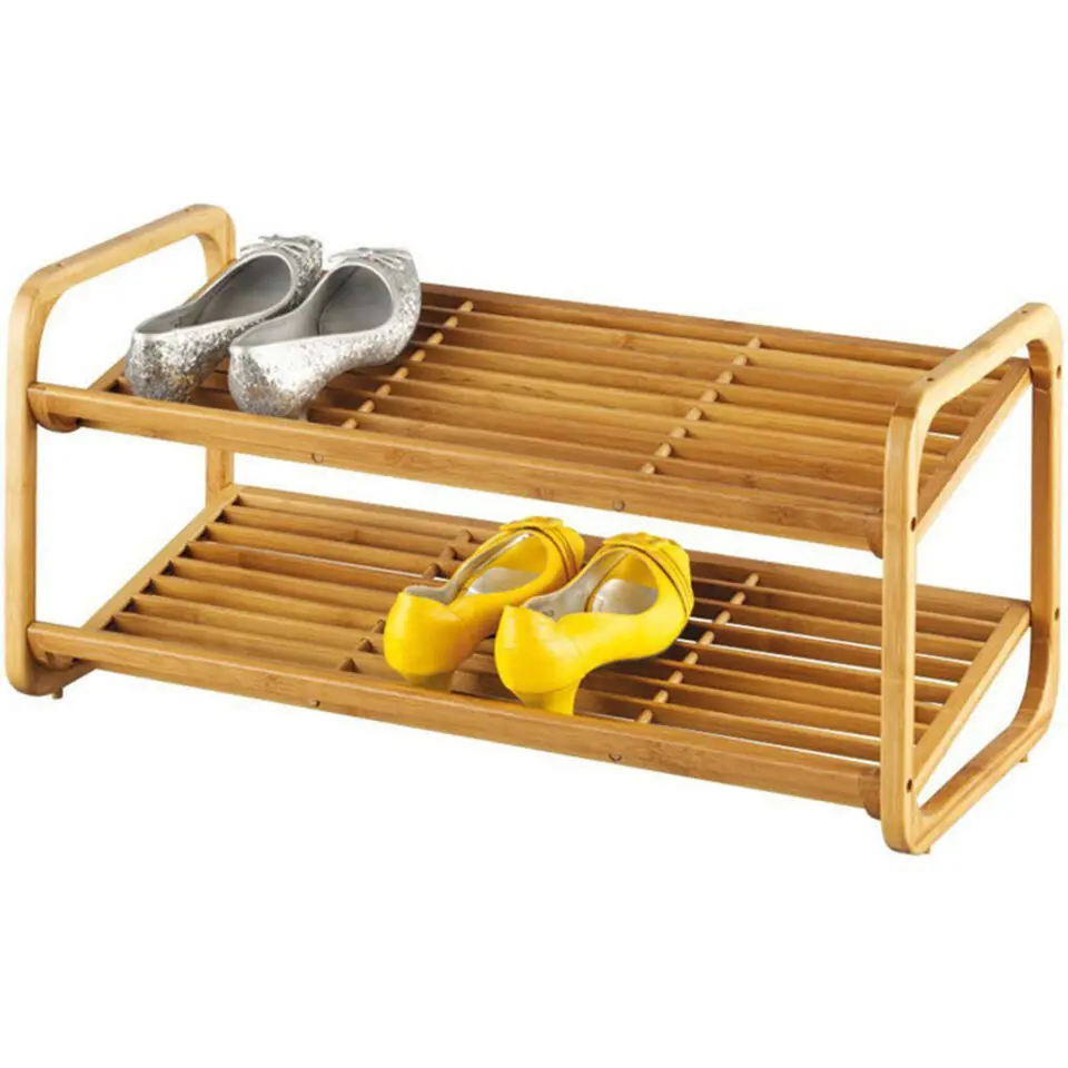 Zeller Schoenenrek - bamboe - 2-laags - 74 x 33 x 33 cm