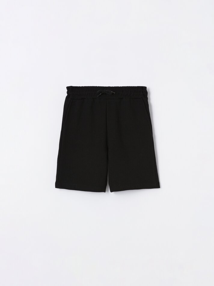 Conjunto com 2 bermudas de tecido atoalhado - Cinza Mesclado