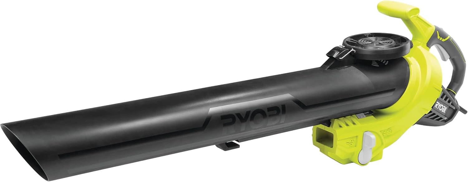 RYOBI 3000W Elektro-Laubsauger RBV3000CESV (Luftmenge16 m³/min, Luftgeschwindigkeit 375km/h, Fangsackgröße 45L, (Laub-) Häckselverhältnis 16:1)