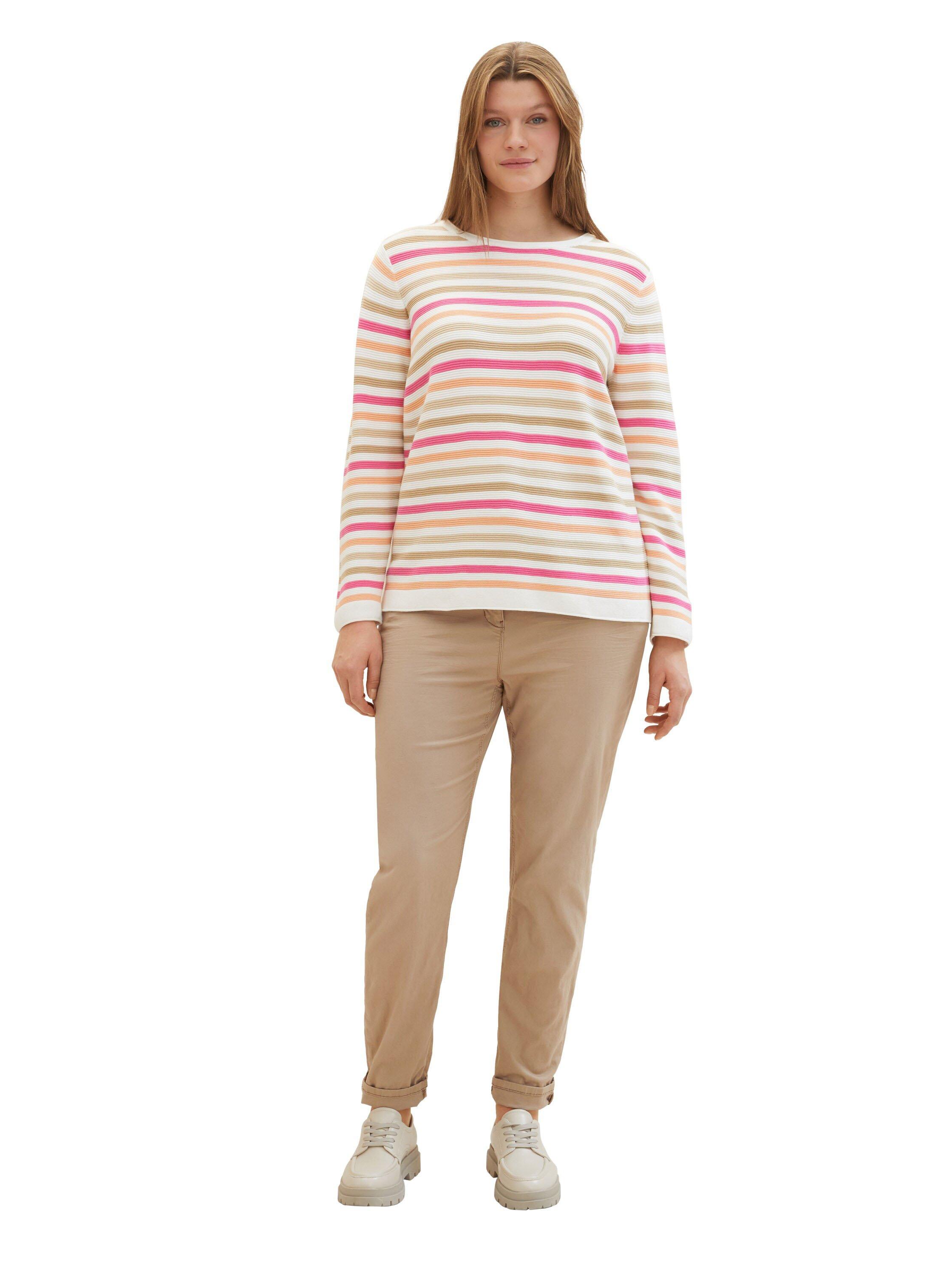 Pullover in Struktur-Optik, mit Rundhalsausschnitt