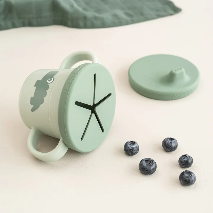Done by Deer - Foodie Snack & Trinkbecher Set, Croco, grün (2er-Set)