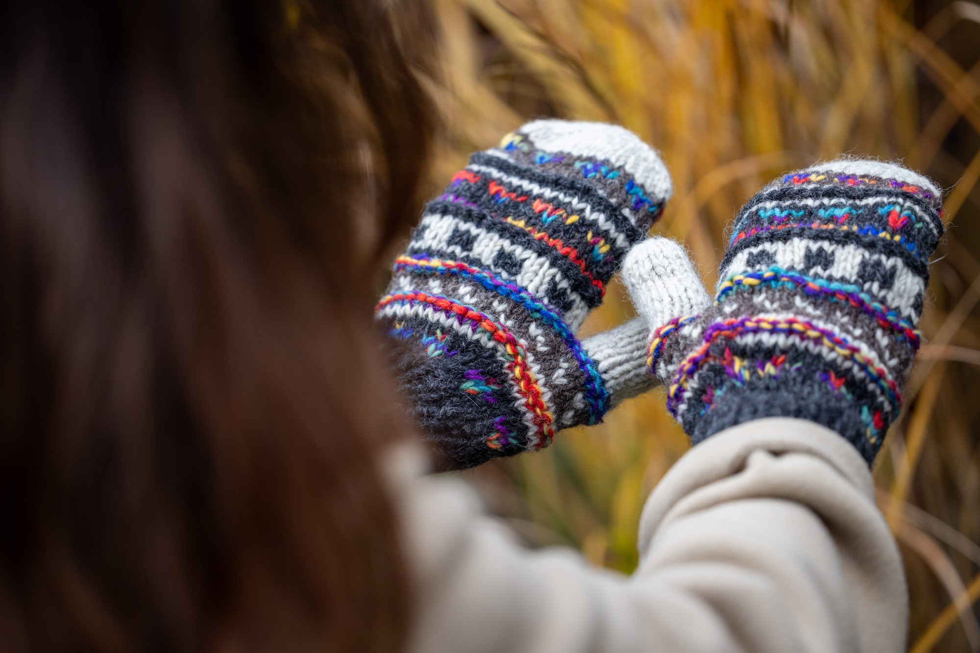 Handschuhe aus Wolle, multicolor günstig bestellen