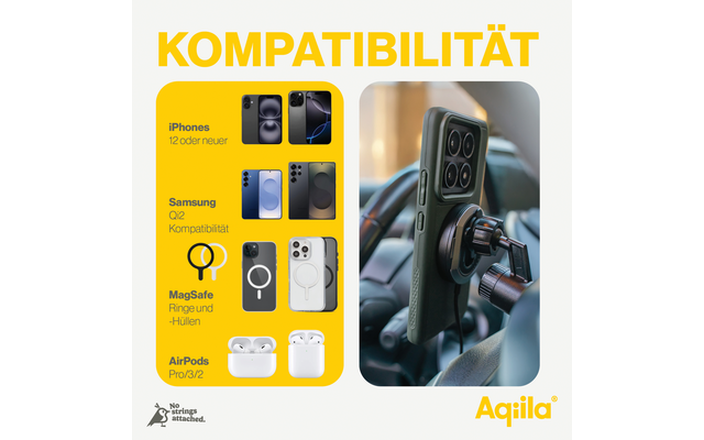 Aqiila Powerbird QC1 Drahtloses Handyladegerät und -halterung 15 W schwarz