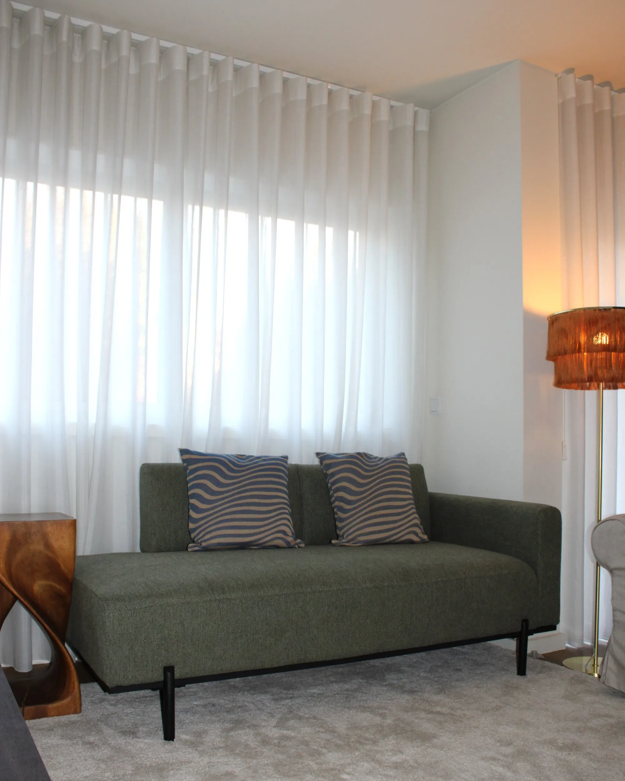 Chaise longue SAVASSE Kunstlinnen Groen