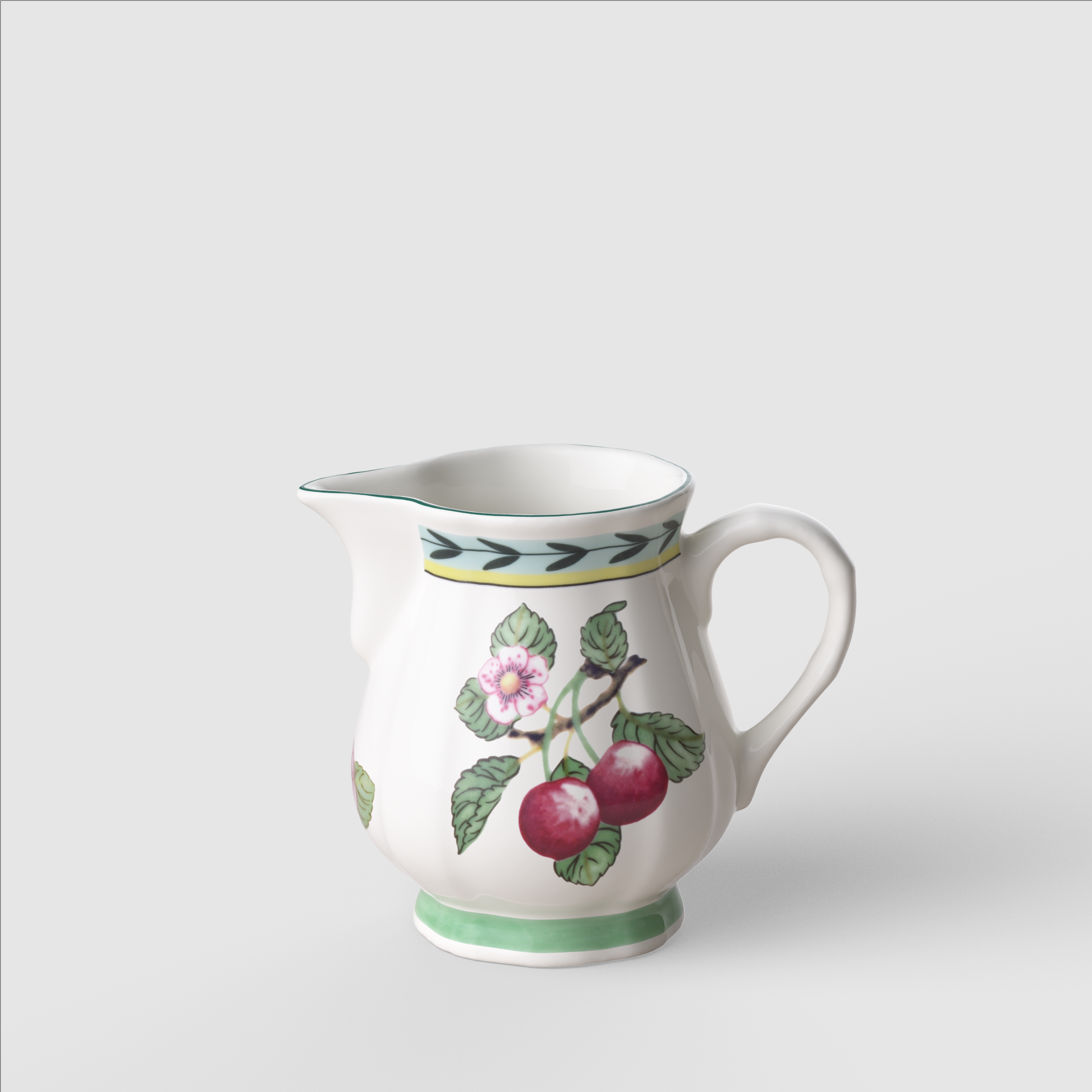 French Garden Creamer Multi-colored, 6.8 oz, Premium Porcelain