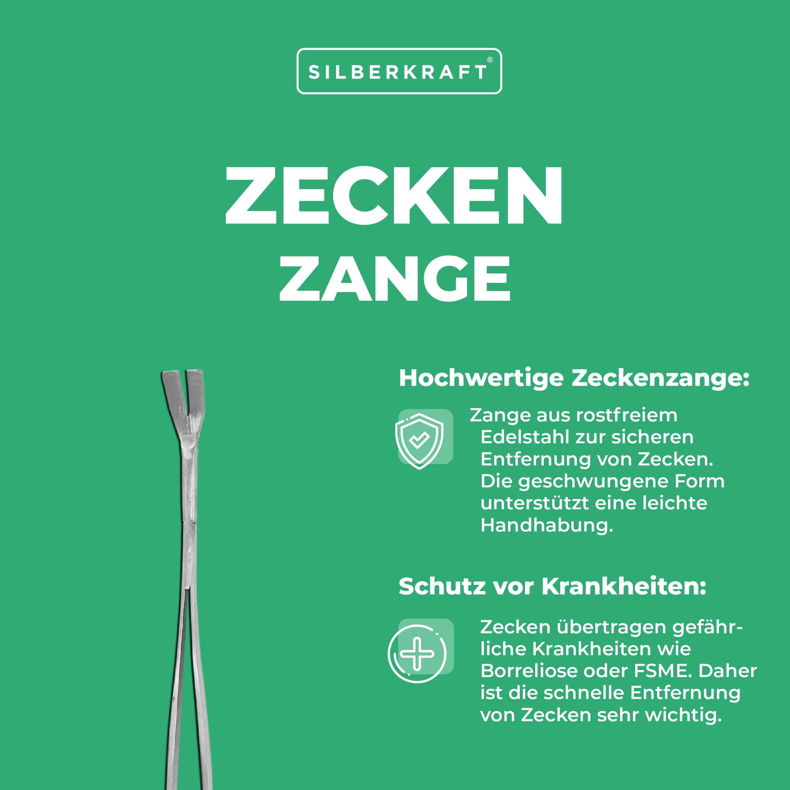 SILBERKRAFT Zeckenzange