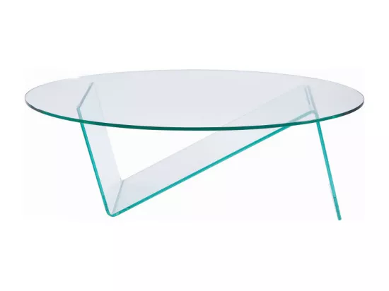 Table basse en verre trempé - Transparent - ELOWEN