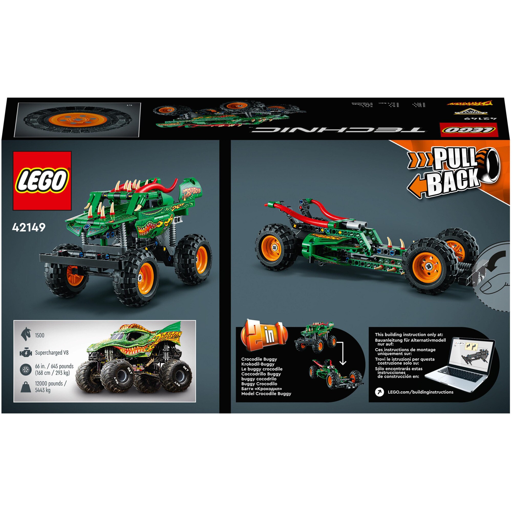 LEGO Konstruktionsspielzeug Technic Monster Jam Dragon