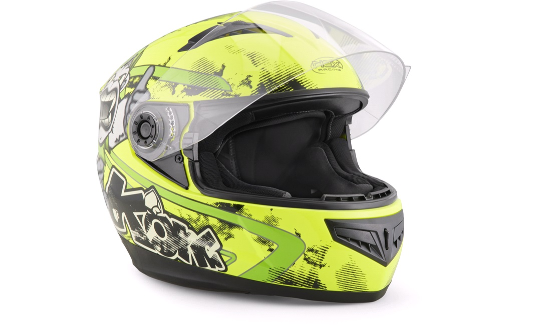 Børnehjelm NEX Racing Kids Kong gul/sort/grøn str. L (53-54cm)