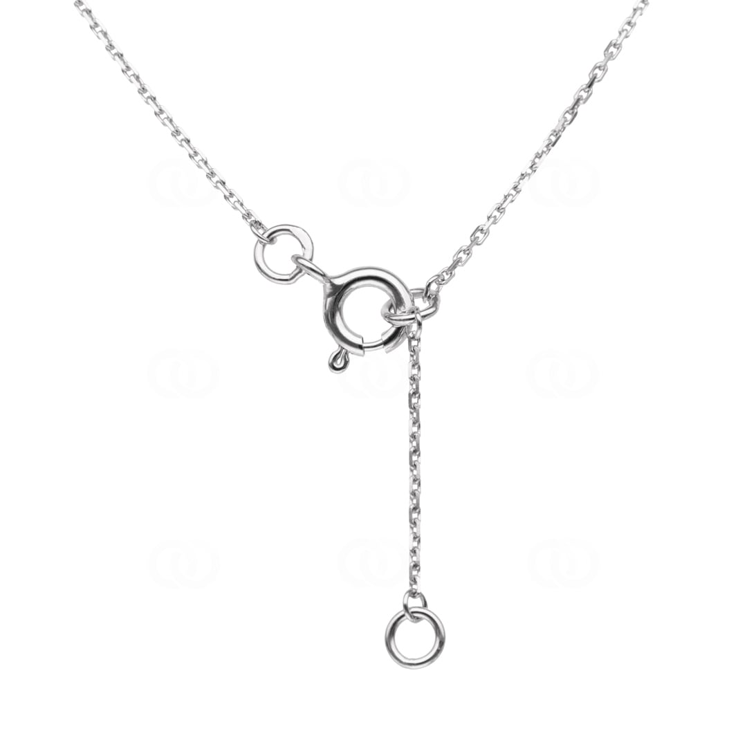 Collier 750/18 K Weissgold mit Blautopas oval und Zirkonia