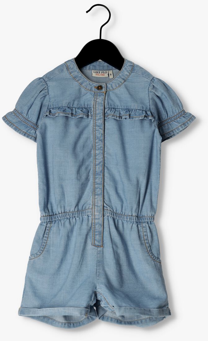 LIKE FLO blauwe like flo jumpsuit woven jumpsuit ruffle