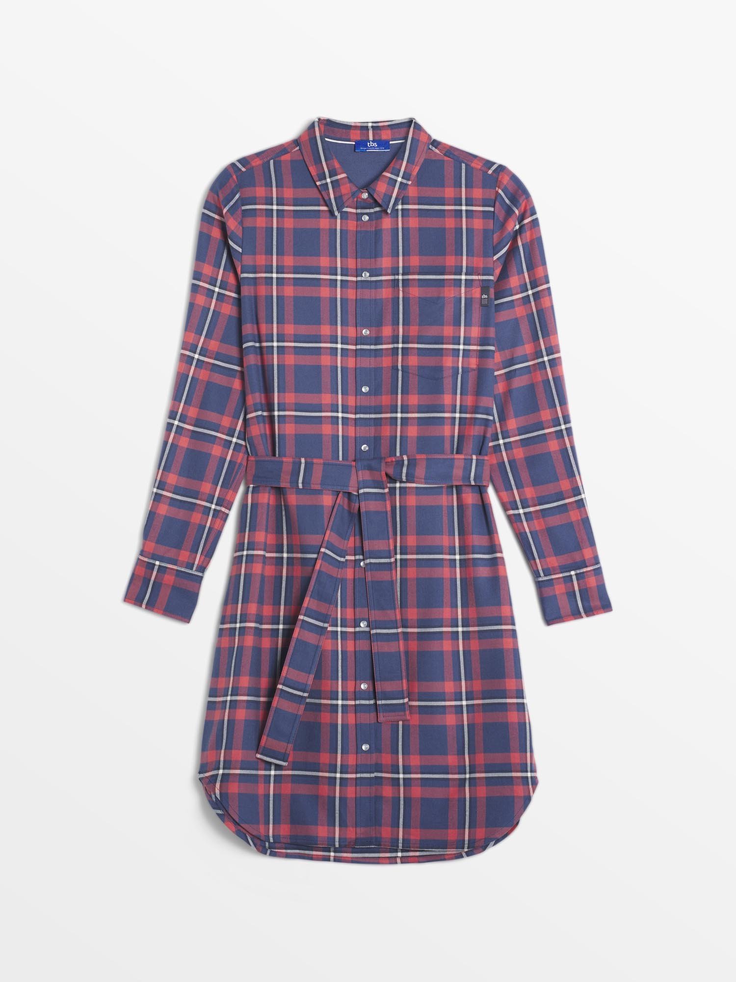 Robe Femme A Carreaux Rose et Marine