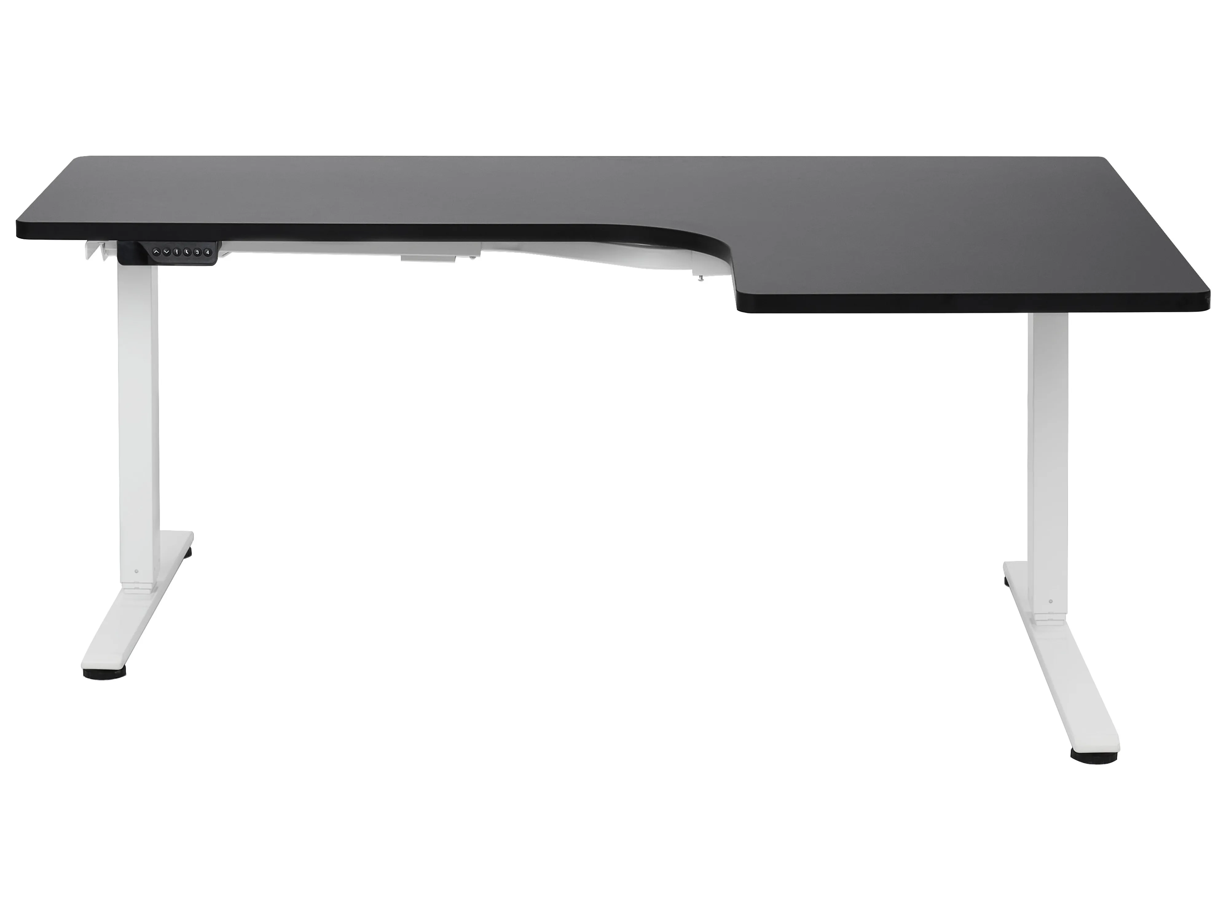 Elektrisch verstelbaar hoekbureau DESTINES Zwart/wit 160 cm 109 cm rechtszijdig