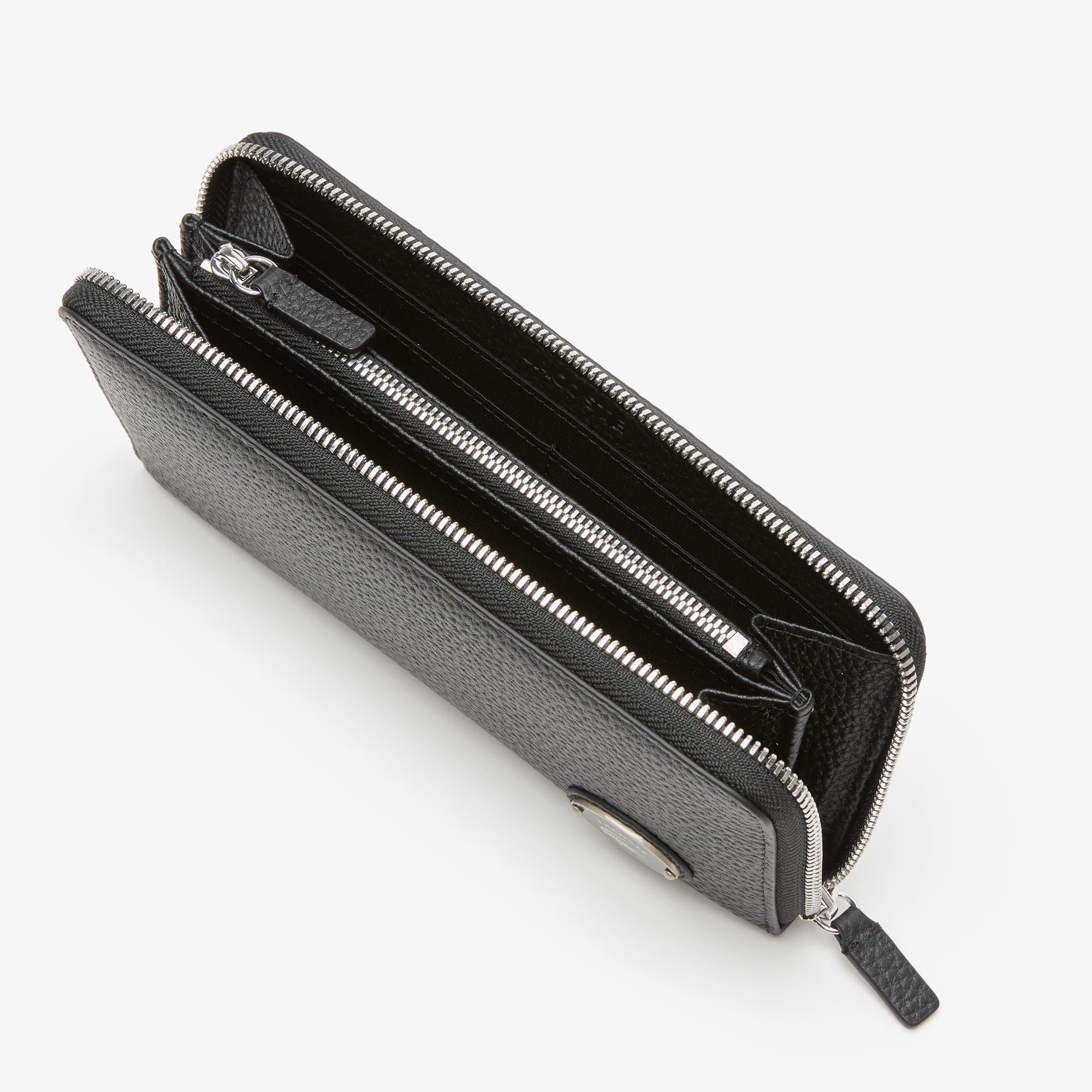 Portefeuille zippé femme Lacoste avec plaque métallique Portefeuilles & Petite Maroquinerie - Noir - Lacoste - Femme