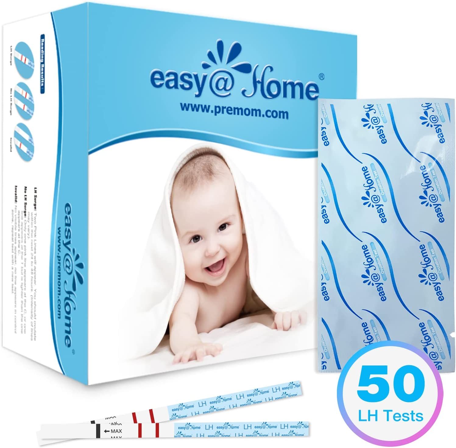 Easy@Home Kinderwunsch 50 x Ovulationstest Fruchtbarkeitstests für Eisprung