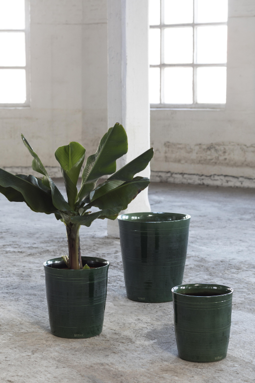 Serax Glazed shades by Serax Lines bloempot medium Ø30 groen
