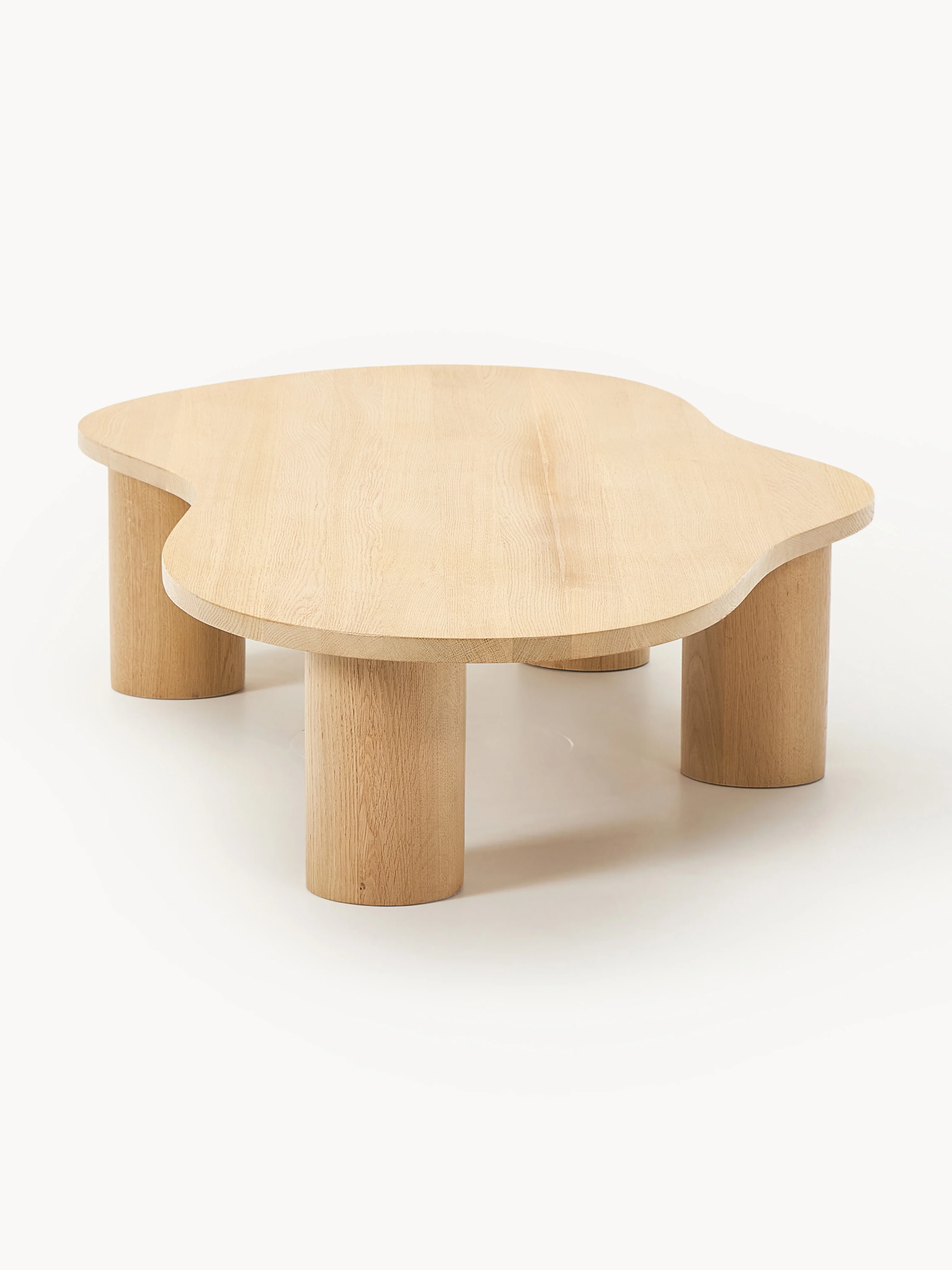 XL salontafel Didi van eikenhout in organische vorm