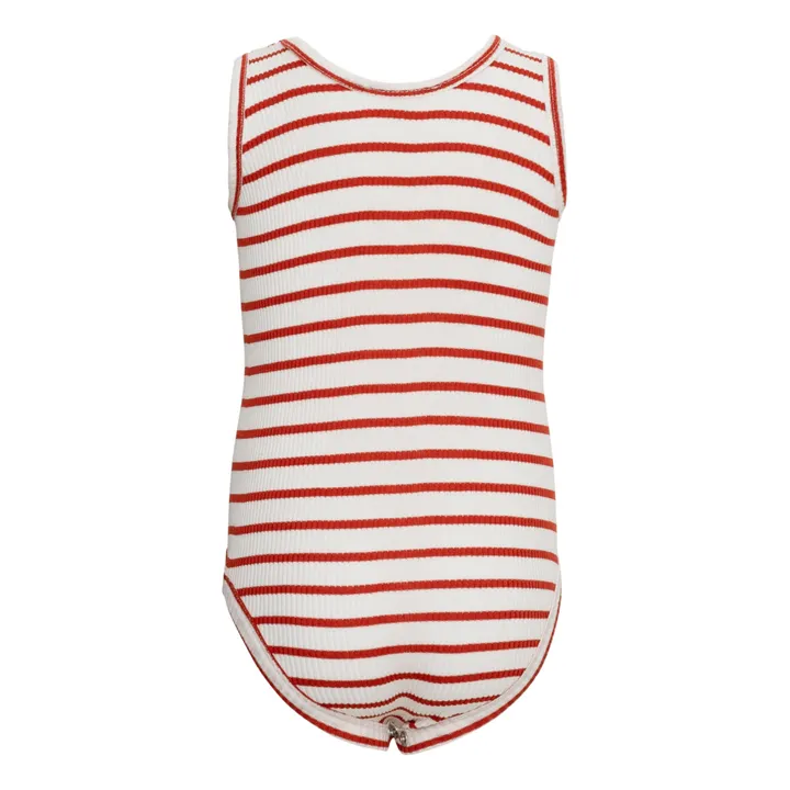 Minimalisma Combinaison Rayée en Soie Bornholm | Rouge