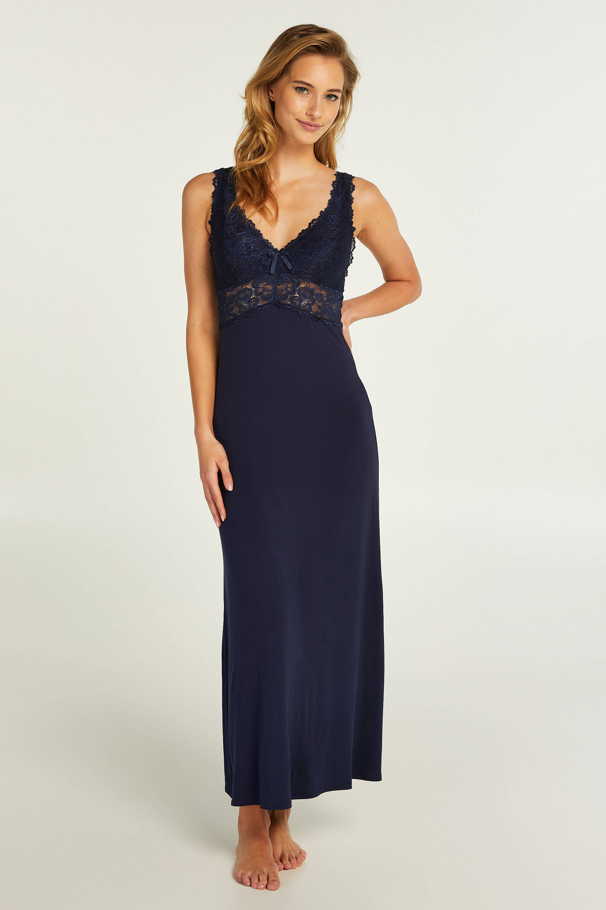 Hunkemöller slipdress Nora donkerblauw