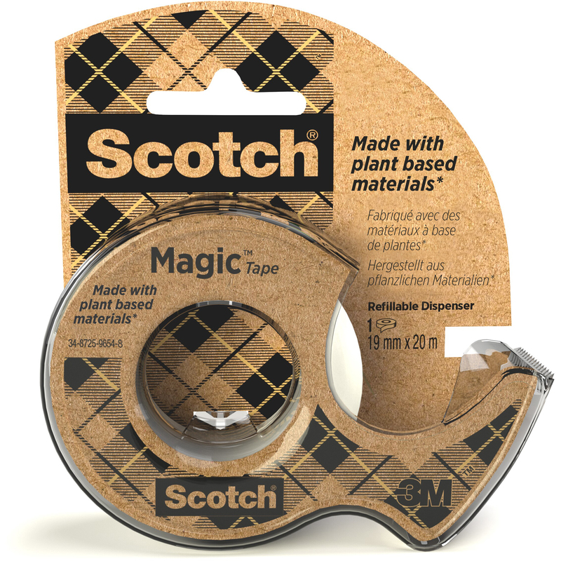Scotch Klebeband Magic Recycling mit Klebeabroller, 19 mm x 20 m