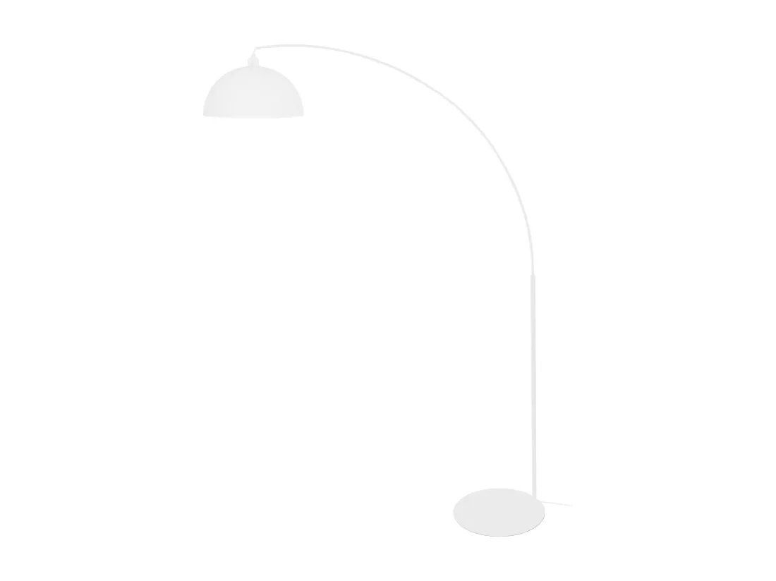 Lampadaire curve métal blanc 190 cm.