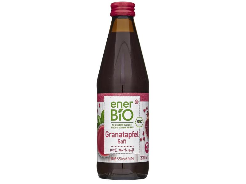 enerBIO Bio Granatapfelsaft 330 ml Süss-herber Power-Obstsaft mit 100% Fruchtgehalt