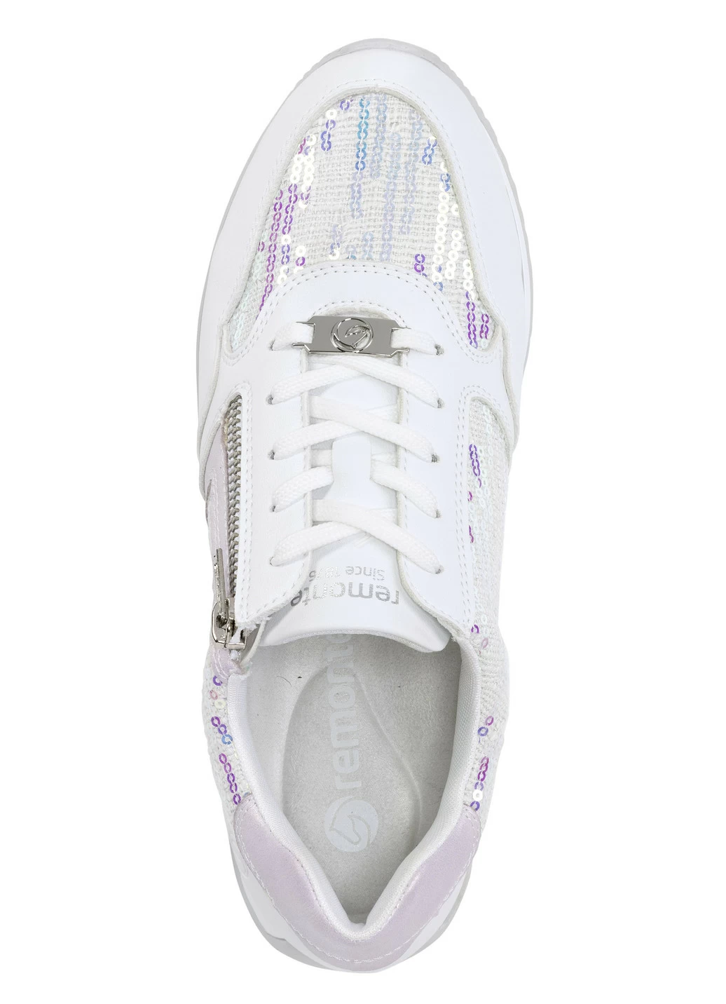 Sneaker in interessant geprägtem Materialmix