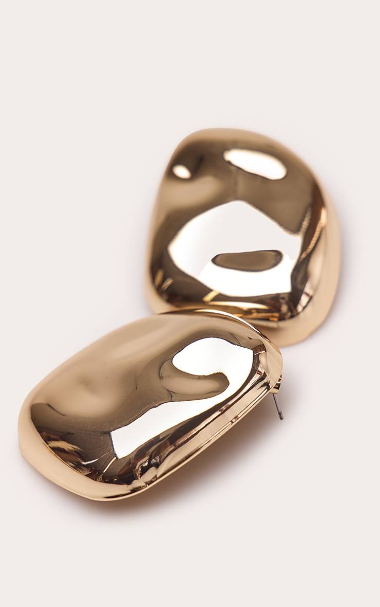Doré Boucles D'oreilles Statement Abstraites Martelées