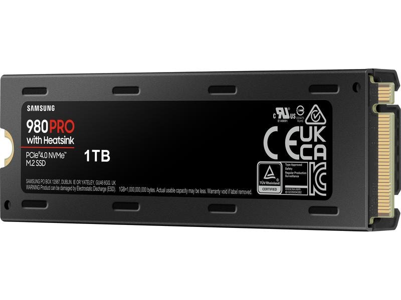 Samsung SSD 980 PRO M.2 2280 NVMe 1000 GB Heatsink M.2 2280-SSD mit 1 TB und Kühlkörper