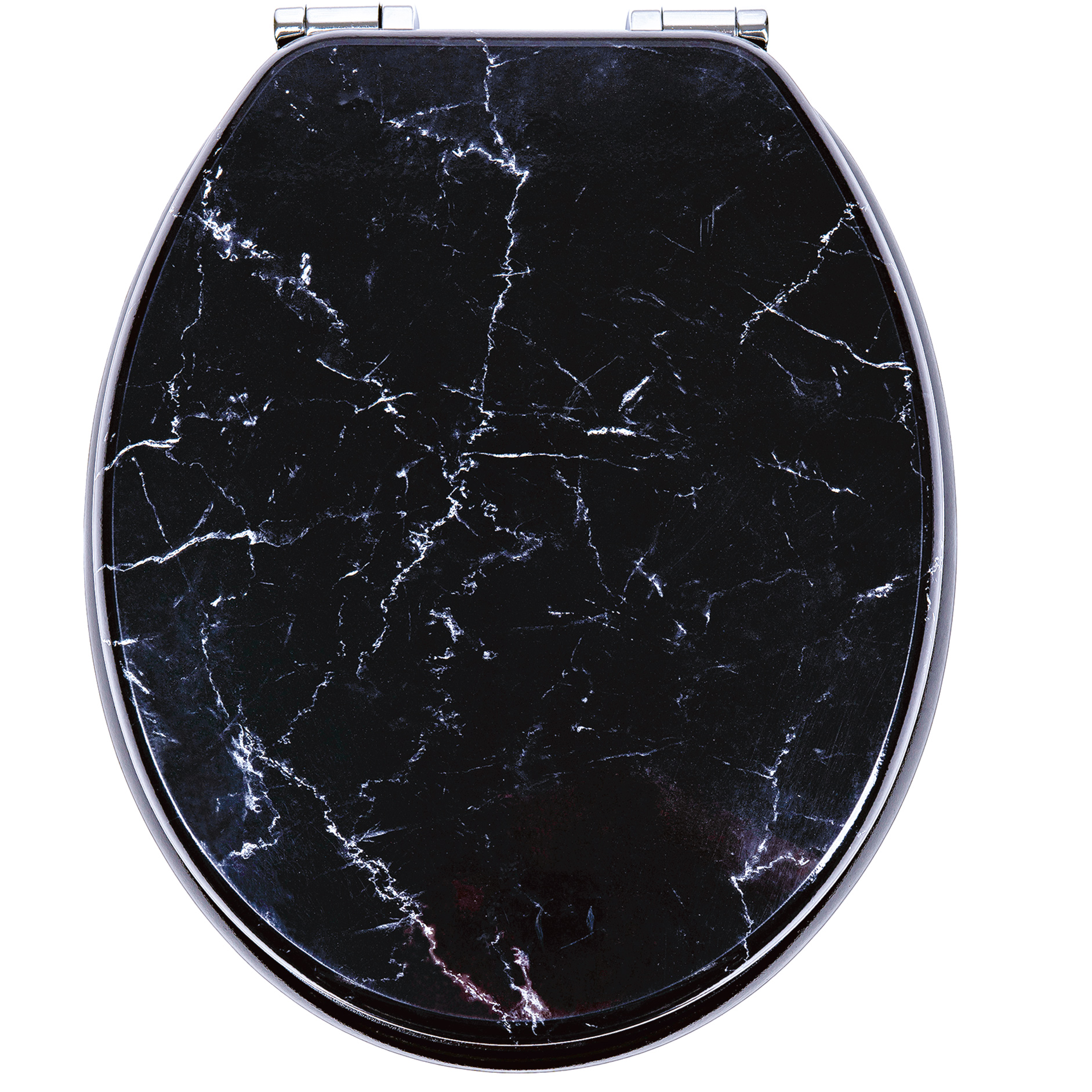 WC-Sitz - schwarz - Marmor-Optik - 45x37 cm