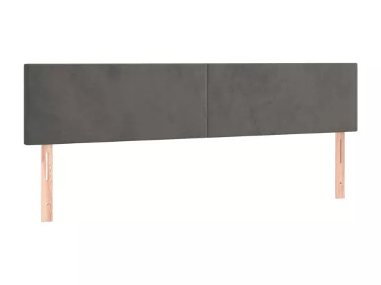 Sommier tapissier matelas et LED Gris foncé 180x200 cm Velours