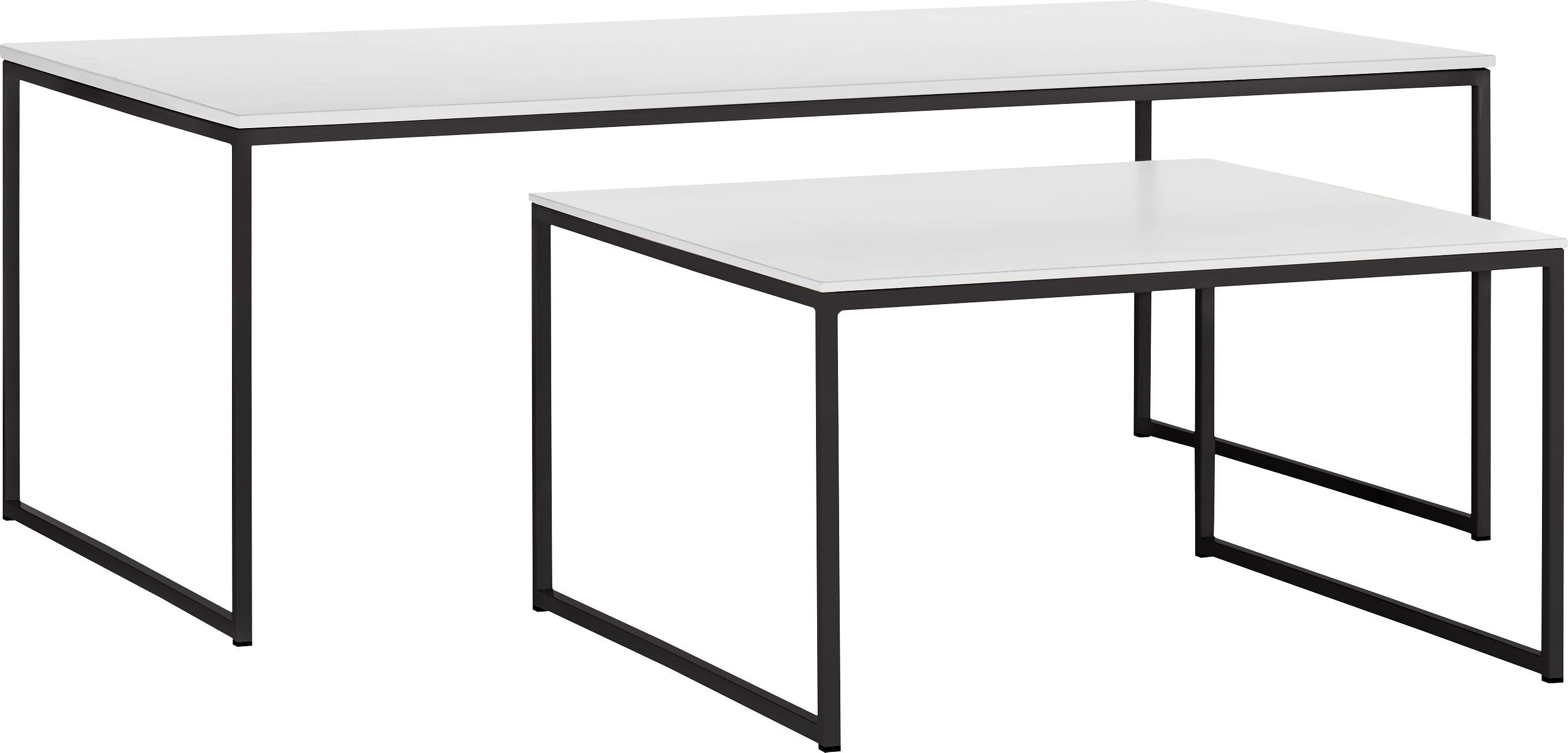 AVEA Salontisch - grau / schwarz / B: 65.0 cm x T: 65.0 cm x H: 36.0 cm
