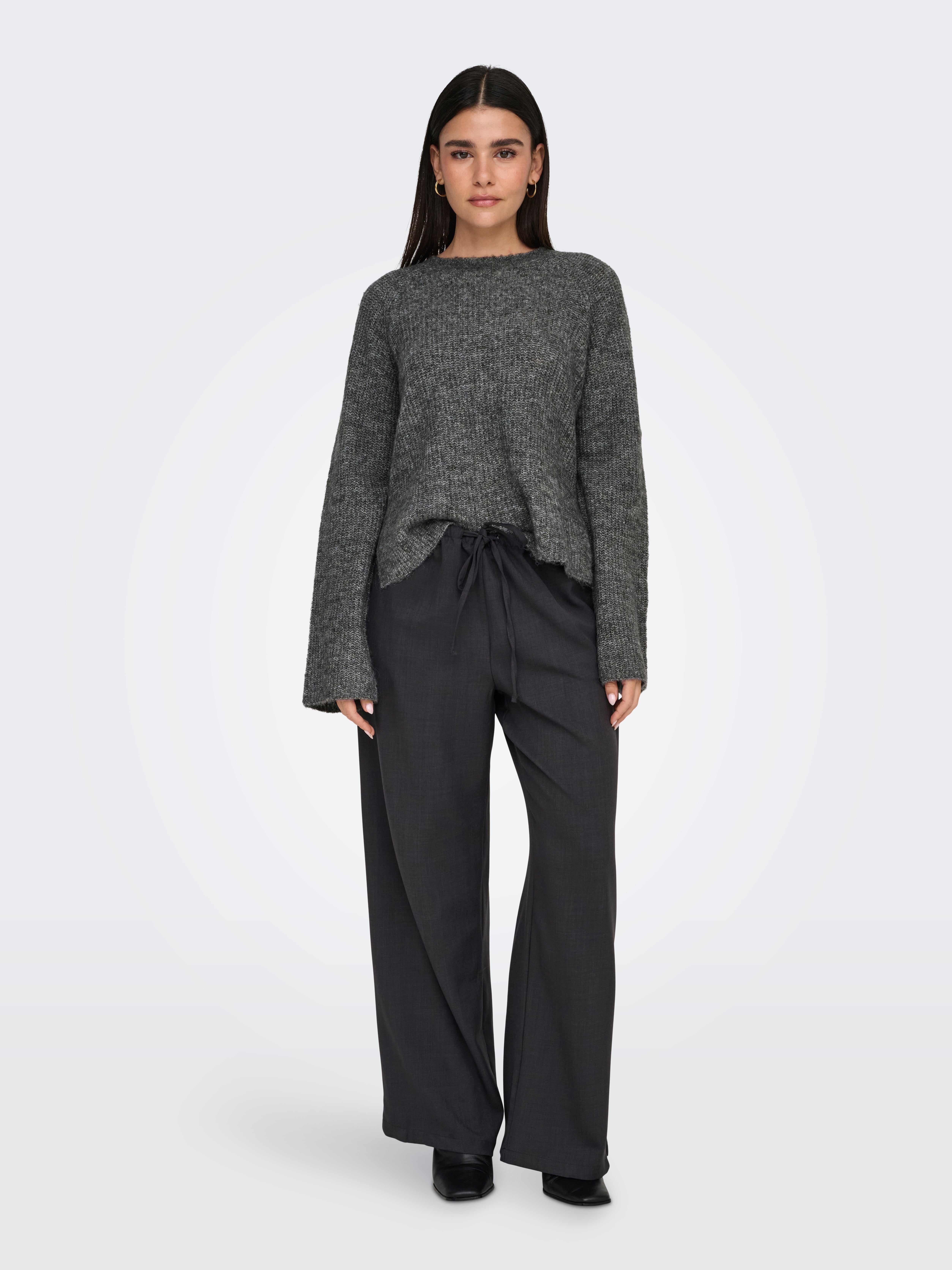 JDYINGEBORG Strickpullover Dark Grey Melange