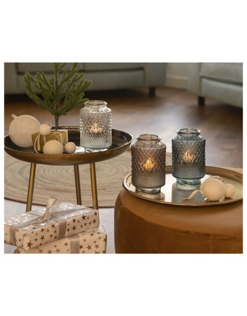 Decoris Theelichthouder - Branders - Ø9.50x14.50 cm Assorti