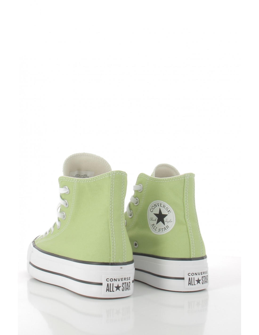 converse Sneakers montantes compensées femme ctas lift hi vitality green/white/black
